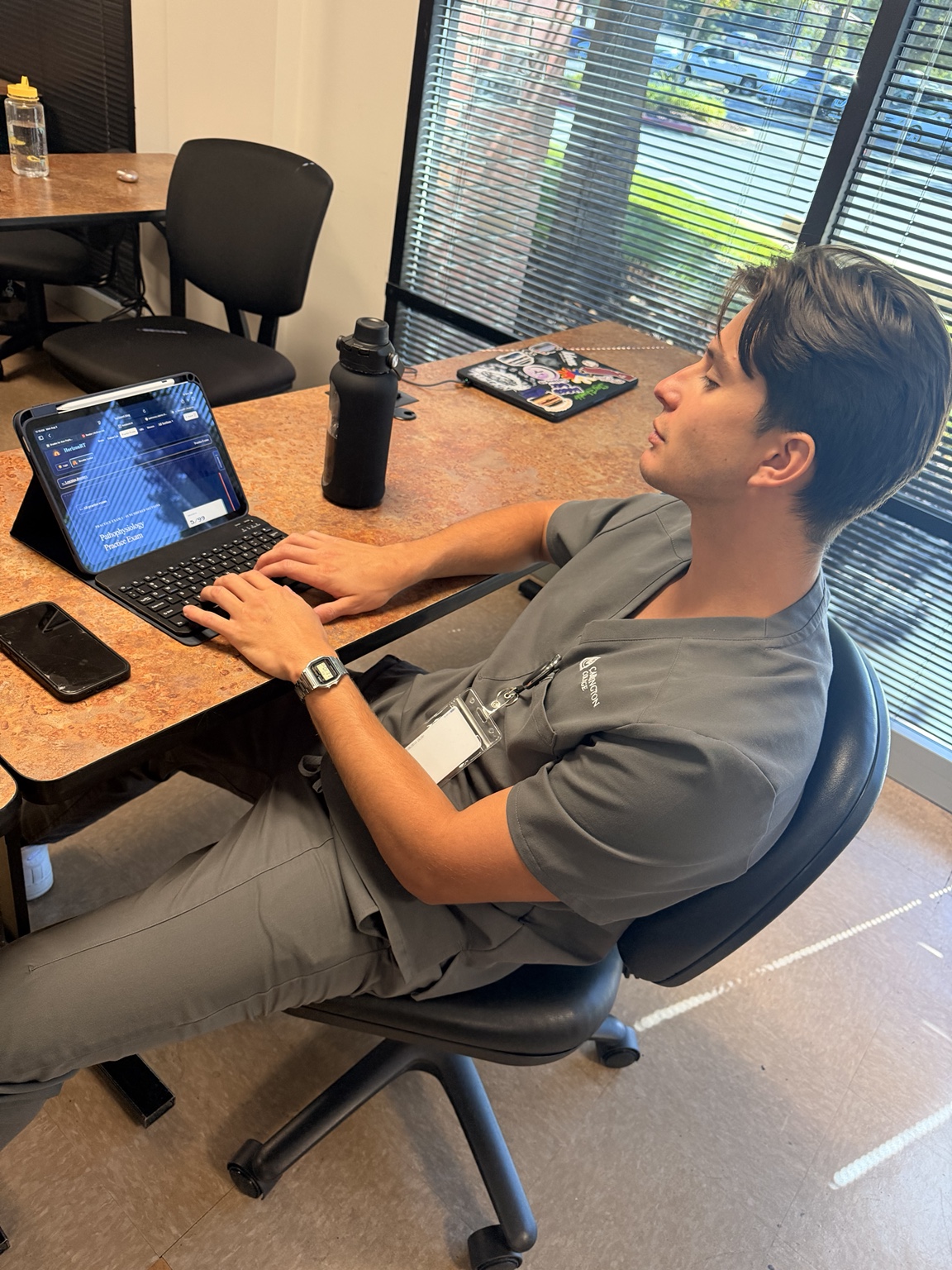 Alex using a HorizonRT practice exam on a tablet